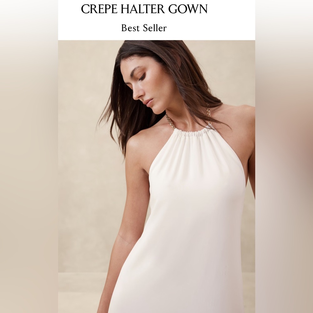BANANA REPUBLIC CREPE HALTER GOWN - Picture 9 of 9